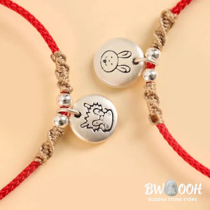 Buddha Stones Handmade 999 Sterling Silver Year of the Dragon Cute Chinese Zodiac Luck Braided Bracelet (Extra 35% Off