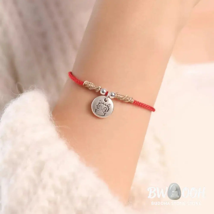 Buddha Stones Handmade 999 Sterling Silver Year of the Dragon Cute Chinese Zodiac Luck Braided Bracelet (Extra 35% Off