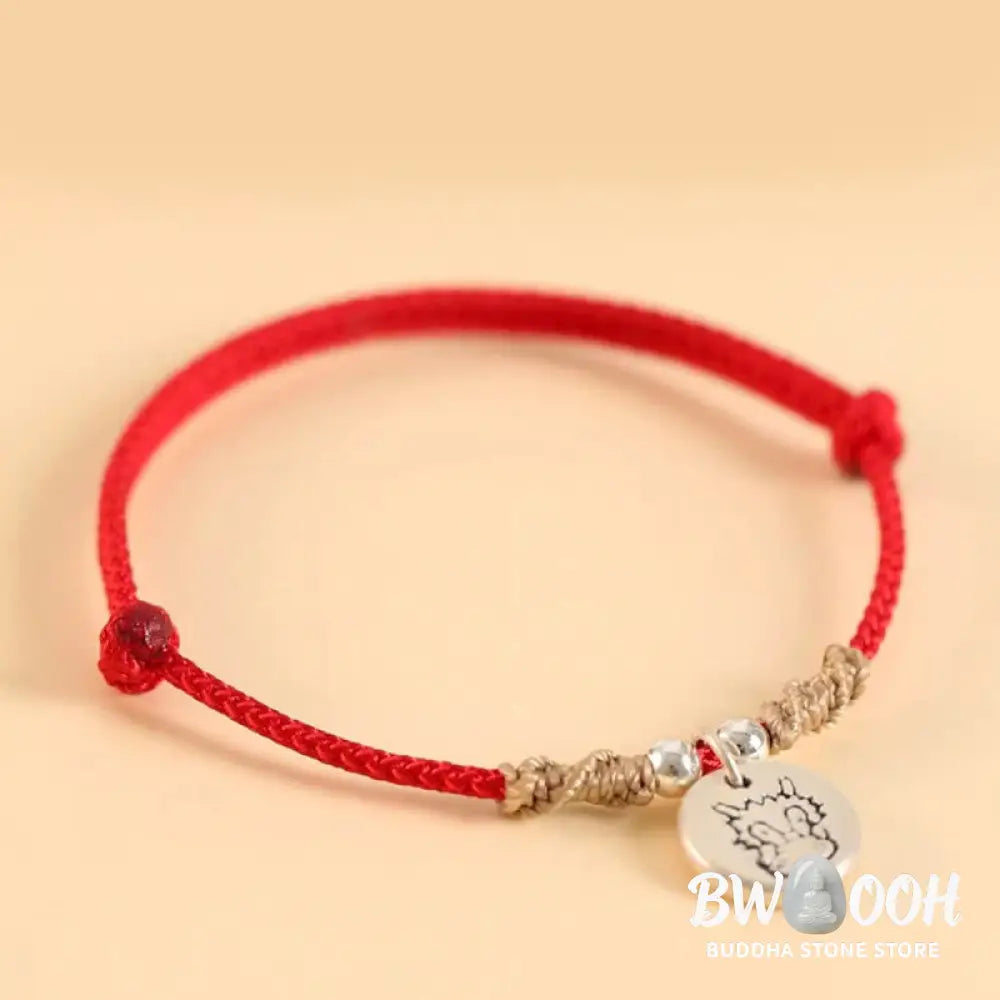 Buddha Stones Handmade 999 Sterling Silver Year of the Dragon Cute Chinese Zodiac Luck Braided Bracelet (Extra 35% Off