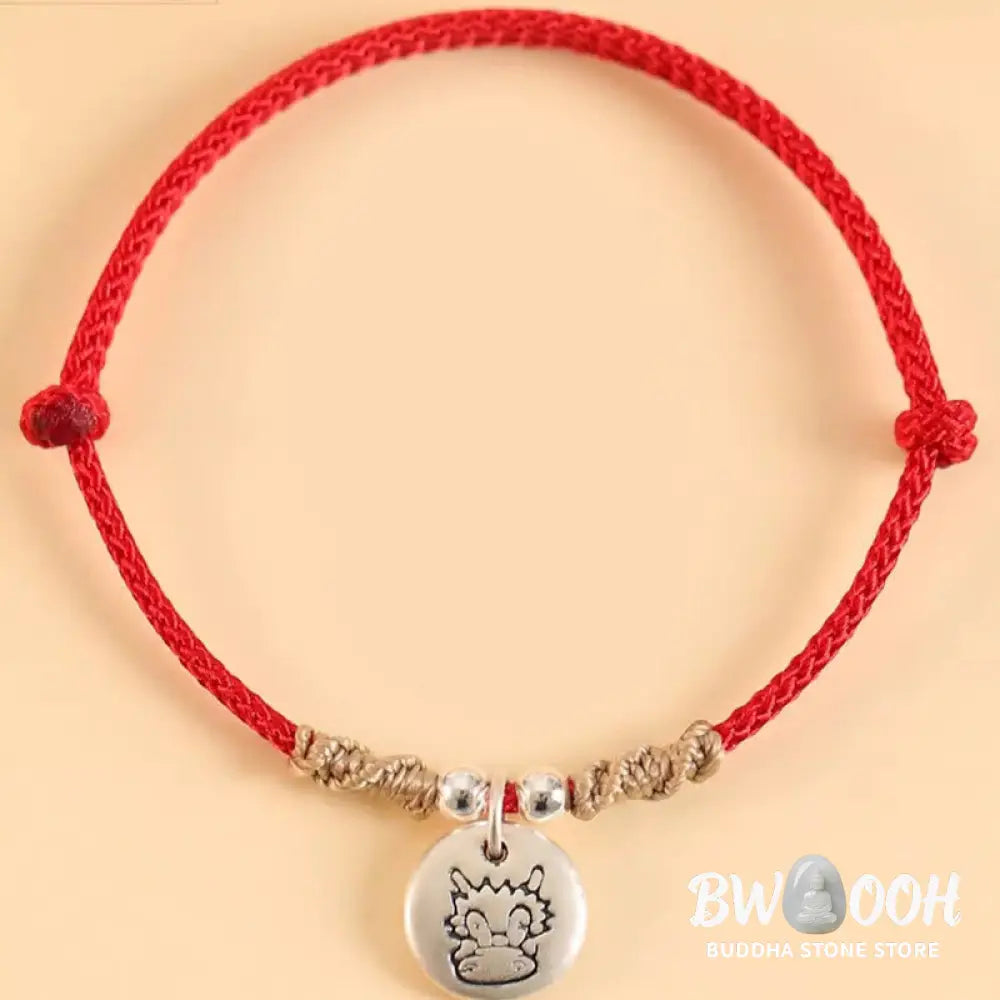 Buddha Stones Handmade 999 Sterling Silver Year of the Dragon Cute Chinese Zodiac Luck Braided Bracelet (Extra 35% Off
