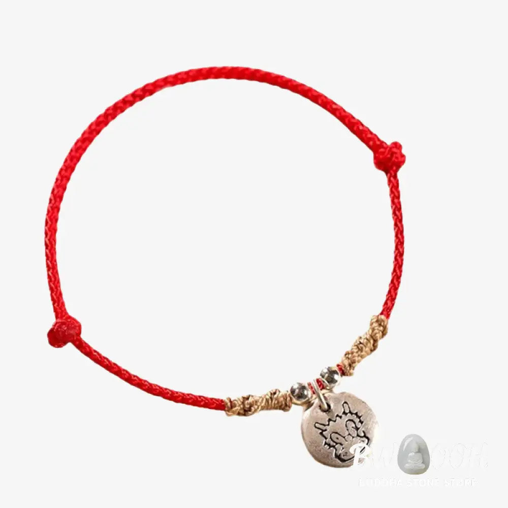 Buddha Stones Handmade 999 Sterling Silver Year of the Dragon Cute Chinese Zodiac Luck Braided Bracelet (Extra 35% Off