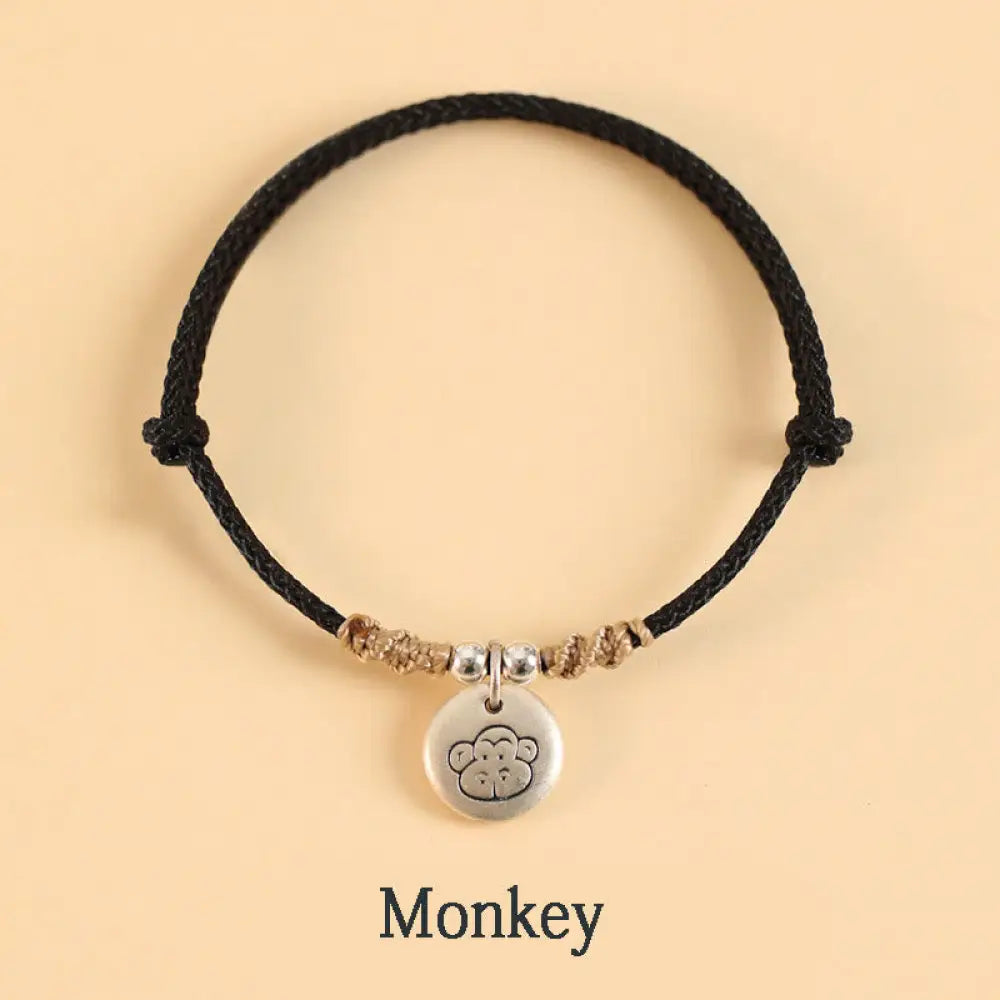 Buddha Stones Handmade 999 Sterling Silver Year of the Dragon Cute Chinese Zodiac Luck Braided Bracelet (Extra 35% Off