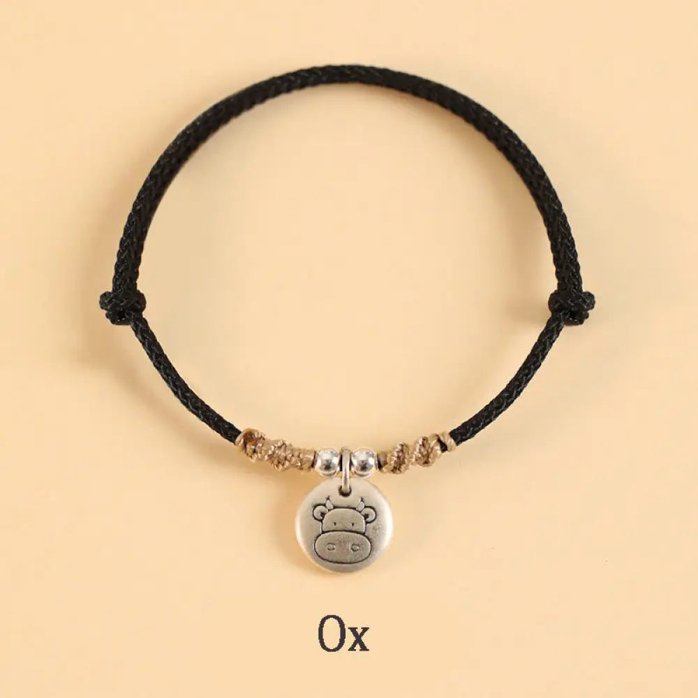 Buddha Stones Handmade 999 Sterling Silver Year of the Dragon Cute Chinese Zodiac Luck Braided Bracelet (Extra 35% Off