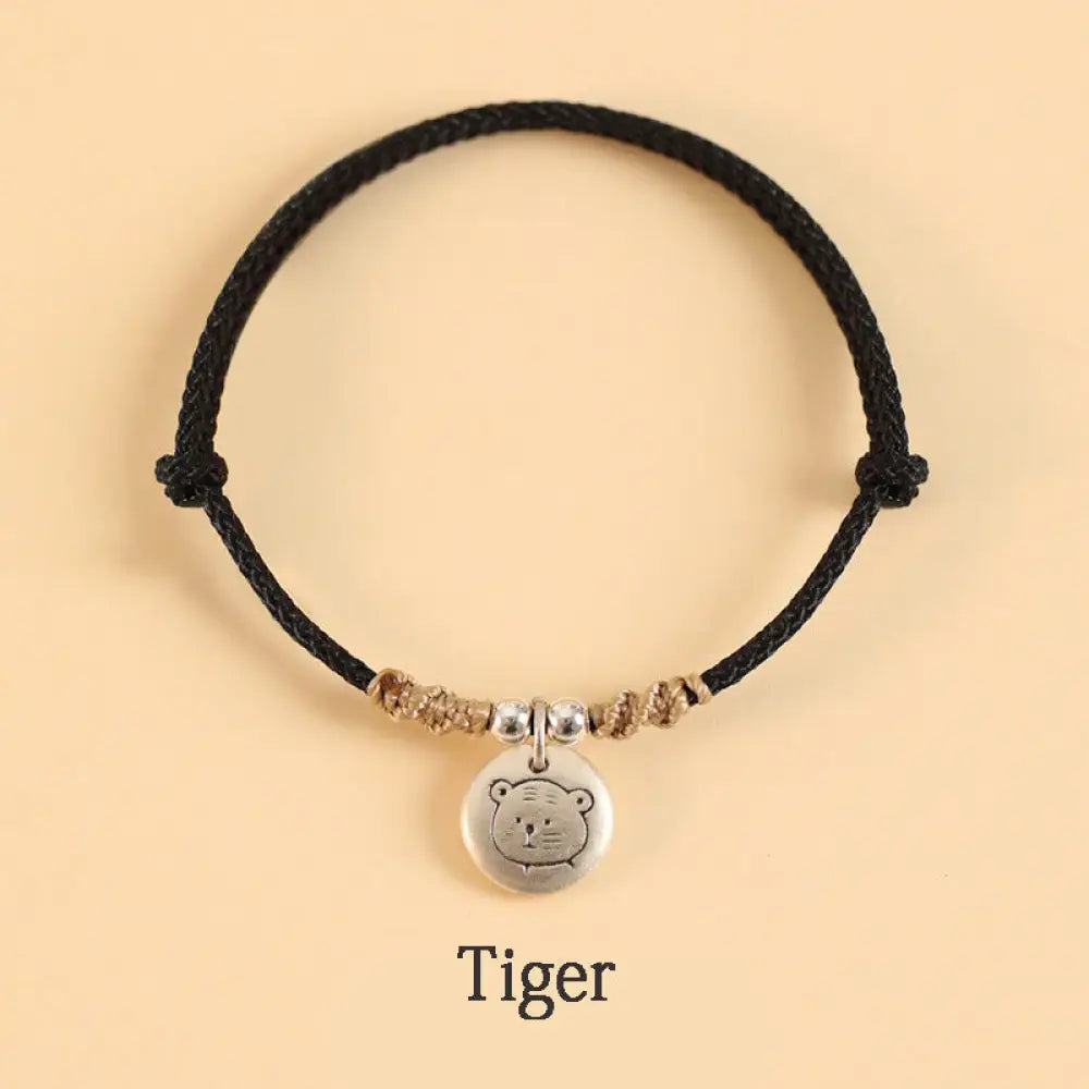 Buddha Stones Handmade 999 Sterling Silver Year of the Dragon Cute Chinese Zodiac Luck Braided Bracelet (Extra 35% Off