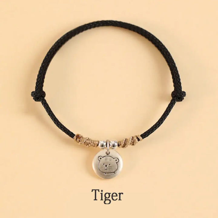 Buddha Stones Handmade 999 Sterling Silver Year of the Dragon Cute Chinese Zodiac Luck Braided Bracelet (Extra 35% Off