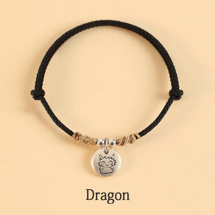 Buddha Stones Handmade 999 Sterling Silver Year of the Dragon Cute Chinese Zodiac Luck Braided Bracelet (Extra 35% Off