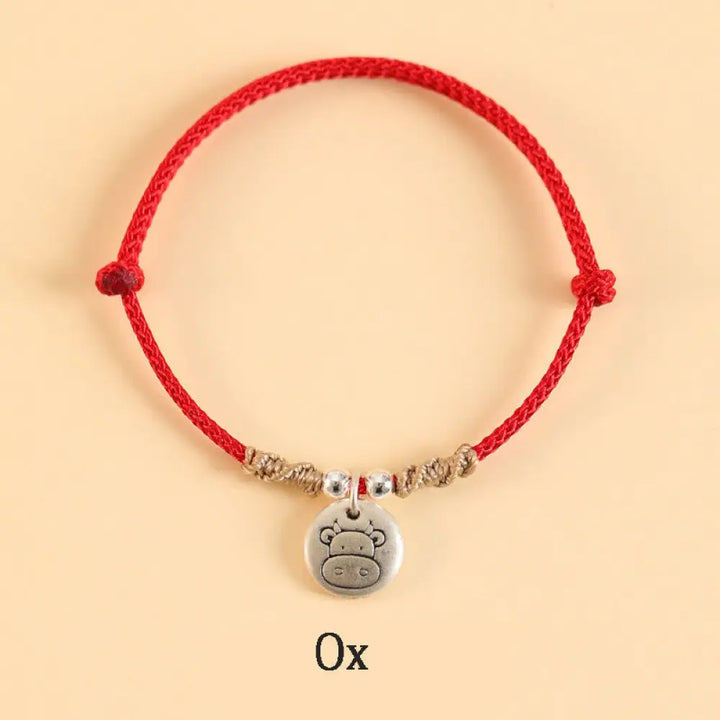Buddha Stones Handmade 999 Sterling Silver Year of the Dragon Cute Chinese Zodiac Luck Braided Bracelet (Extra 35% Off