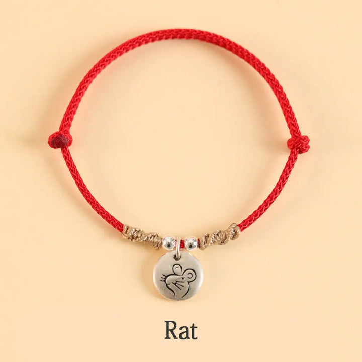 Buddha Stones Handmade 999 Sterling Silver Year of the Dragon Cute Chinese Zodiac Luck Braided Bracelet (Extra 35% Off