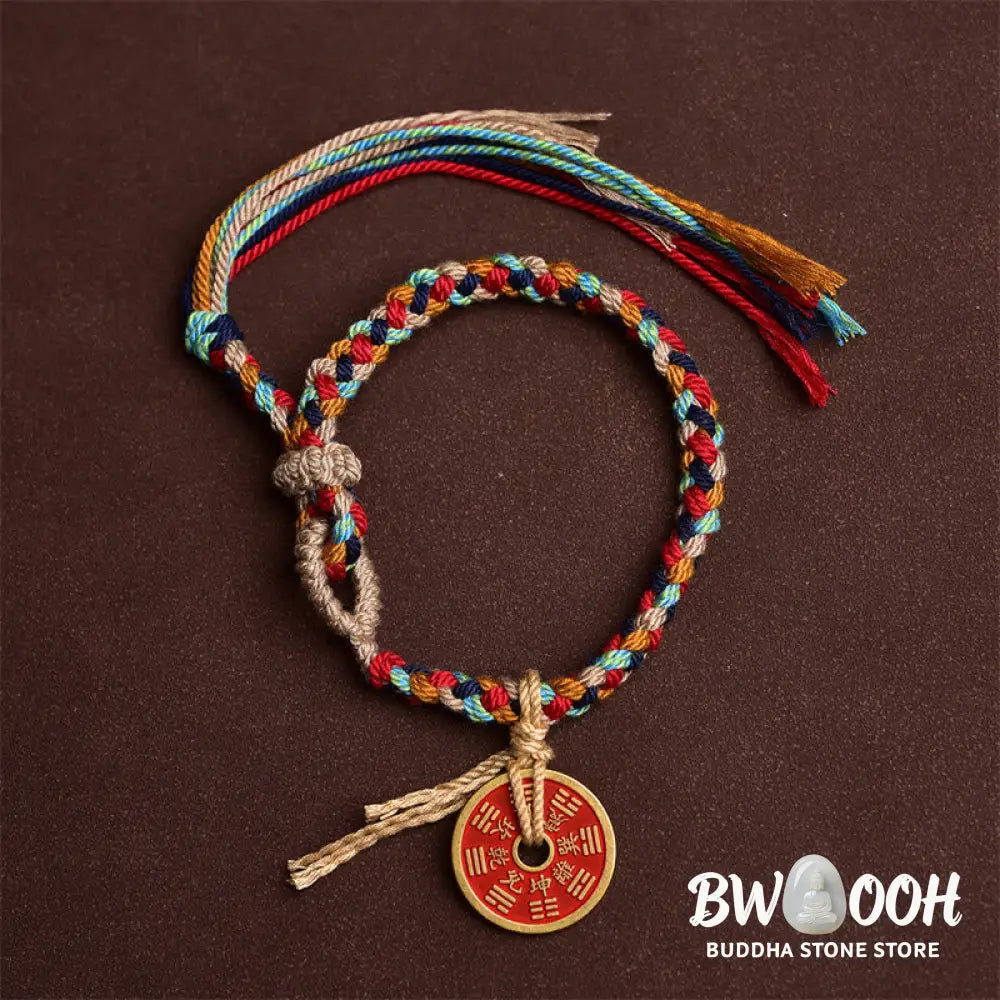 Buddha Stones Handmade Bagua Harmony Multicolored Rope Bracelet - BWOOOH - 14-18cm - Bracelet