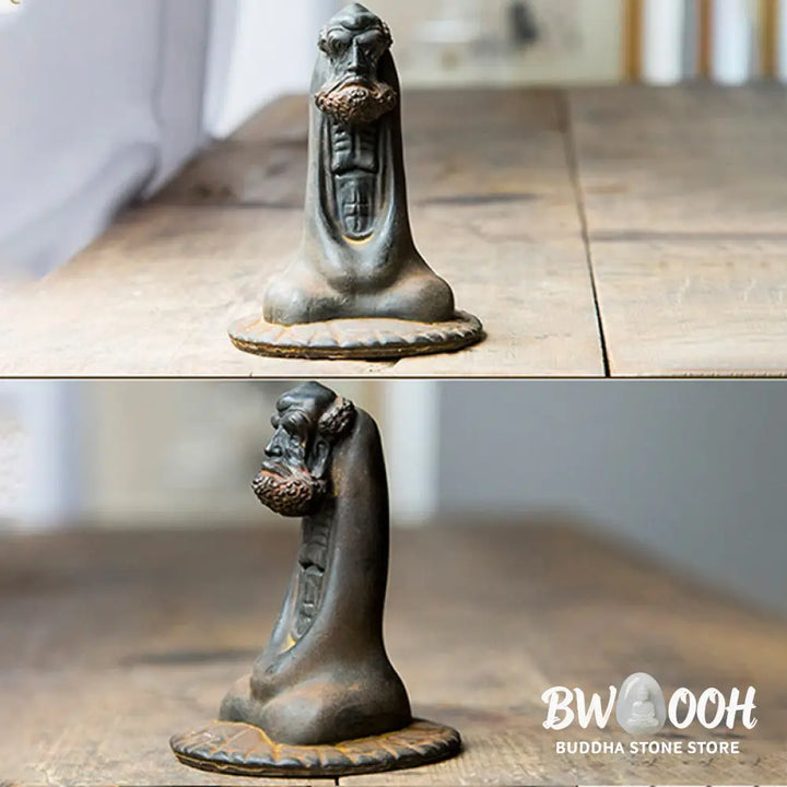 BWOOOH resin Buddha statue - Handmade Bodhidharma Iron Powder Ru