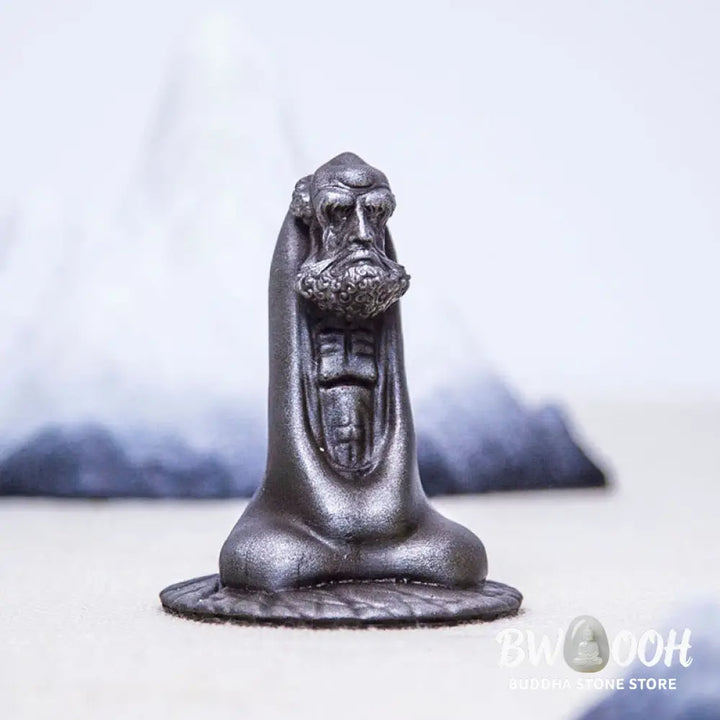 BWOOOH resin Buddha statue - Handmade Bodhidharma Iron Powder Ru