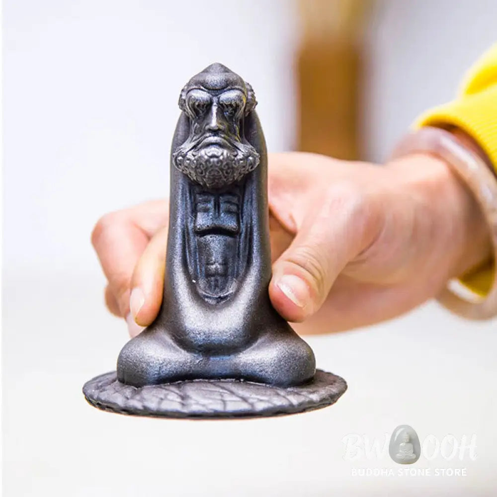 BWOOOH resin Buddha statue - Handmade Bodhidharma Iron Powder Ru