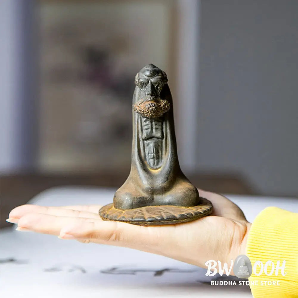 BWOOOH resin Buddha statue - Handmade Bodhidharma Iron Powder Ru