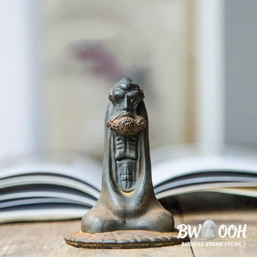 BWOOOH resin Buddha statue - Handmade Bodhidharma Iron Powder Ru