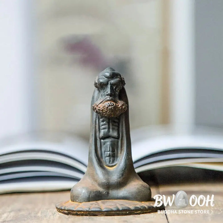 BWOOOH resin Buddha statue - Handmade Bodhidharma Iron Powder Ru