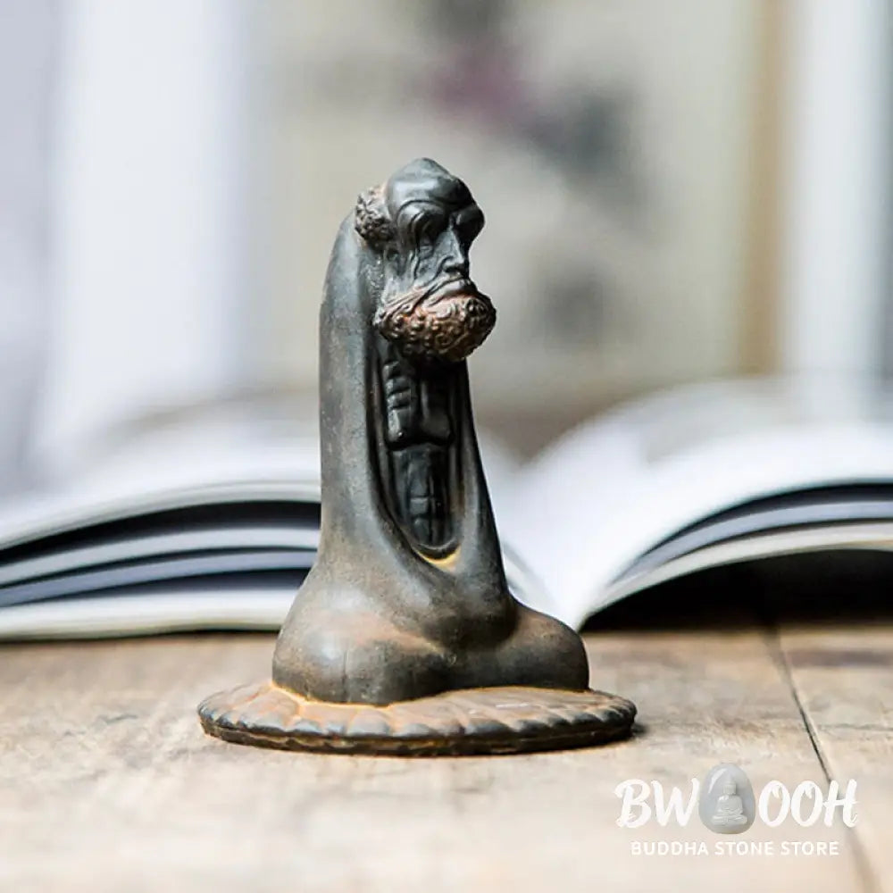 BWOOOH resin Buddha statue - Handmade Bodhidharma Iron Powder Ru