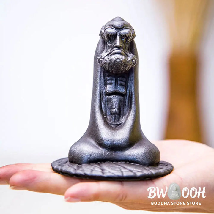 BWOOOH resin Buddha statue - Handmade Bodhidharma Iron Powder Ru
