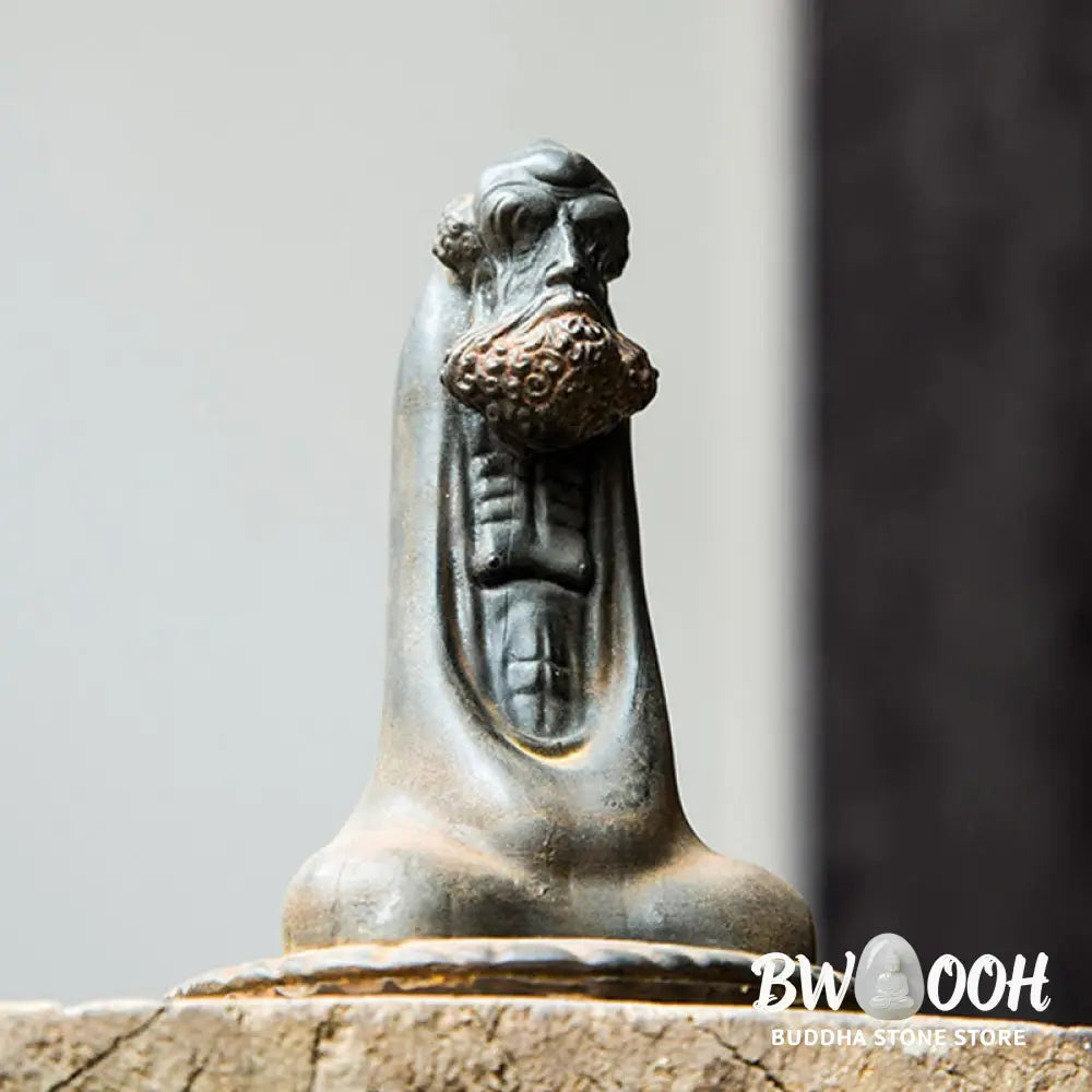 BWOOOH resin Buddha statue - Handmade Bodhidharma Iron Powder Ru