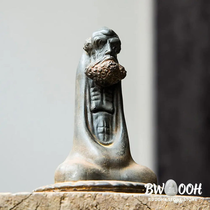 BWOOOH resin Buddha statue - Handmade Bodhidharma Iron Powder Ru