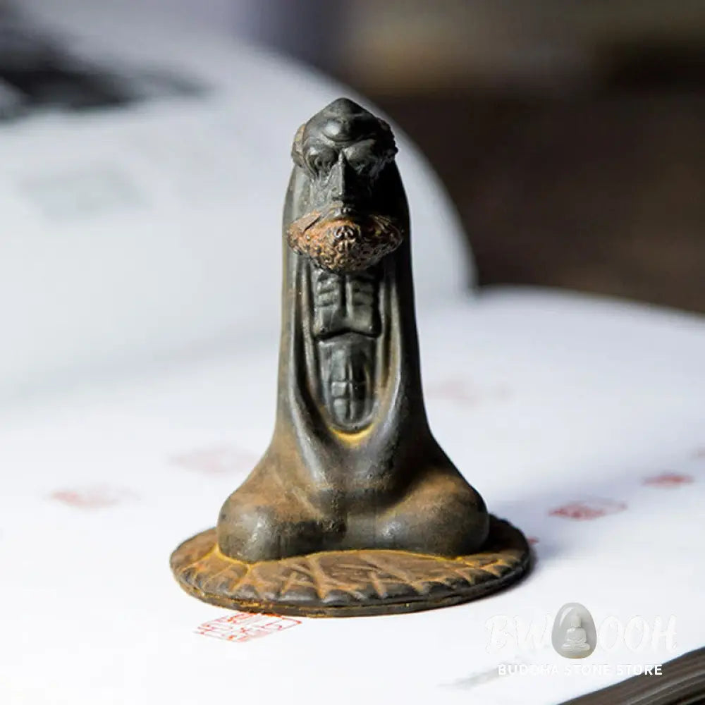 BWOOOH resin Buddha statue - Handmade Bodhidharma Iron Powder Ru
