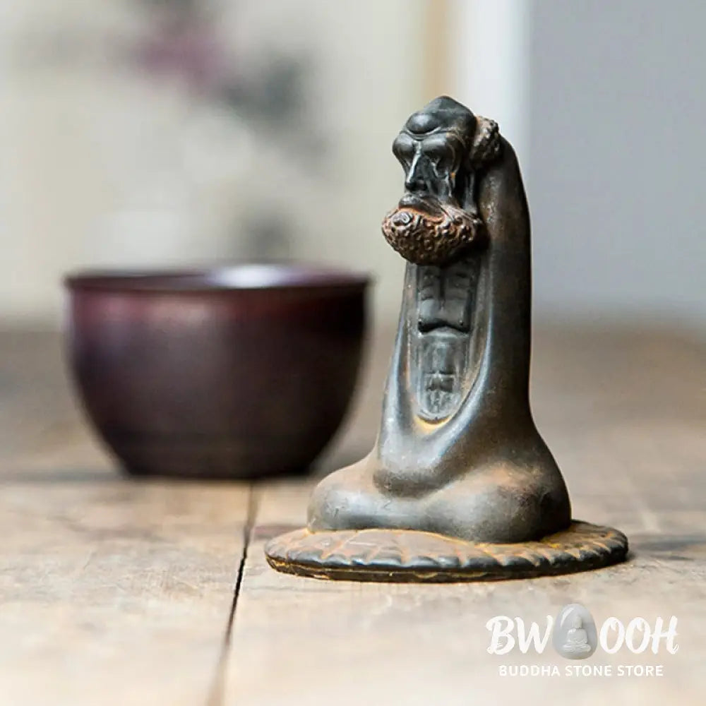 BWOOOH resin Buddha statue - Handmade Bodhidharma Iron Powder Ru