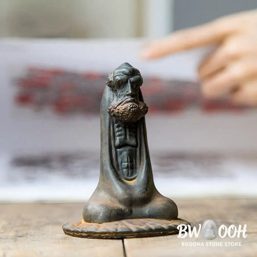 BWOOOH resin Buddha statue - Handmade Bodhidharma Iron Powder Ru