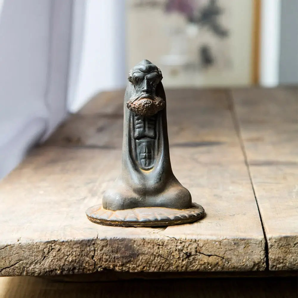 BWOOOH resin Buddha statue - Handmade Bodhidharma Iron Powder Ru