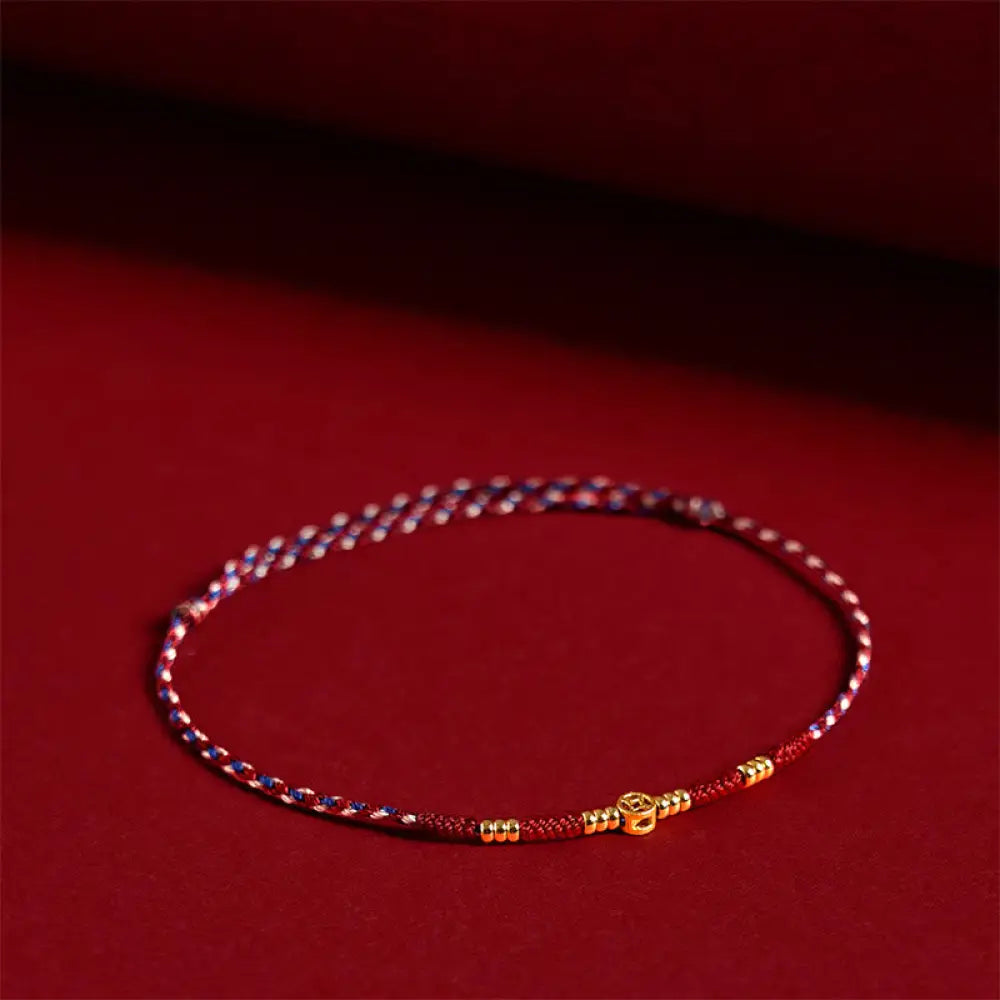 BWOOOH Handmade Braided Red String Copper Coins Luck Brac