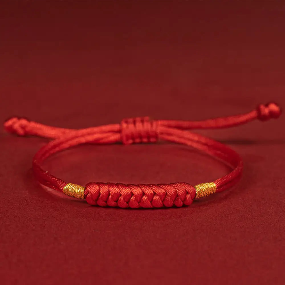 BWOOOH Handmade Braided Red String Happy Knot Flat Knot C