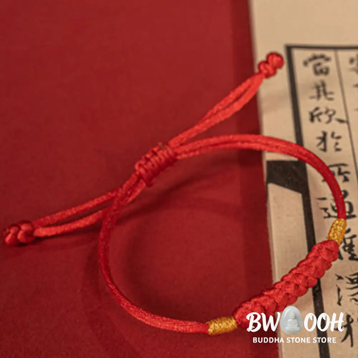 Buddha Stones Handmade Braided Red String Happy Knot Flat Knot Colorful Rope Bracelet - Bracelet