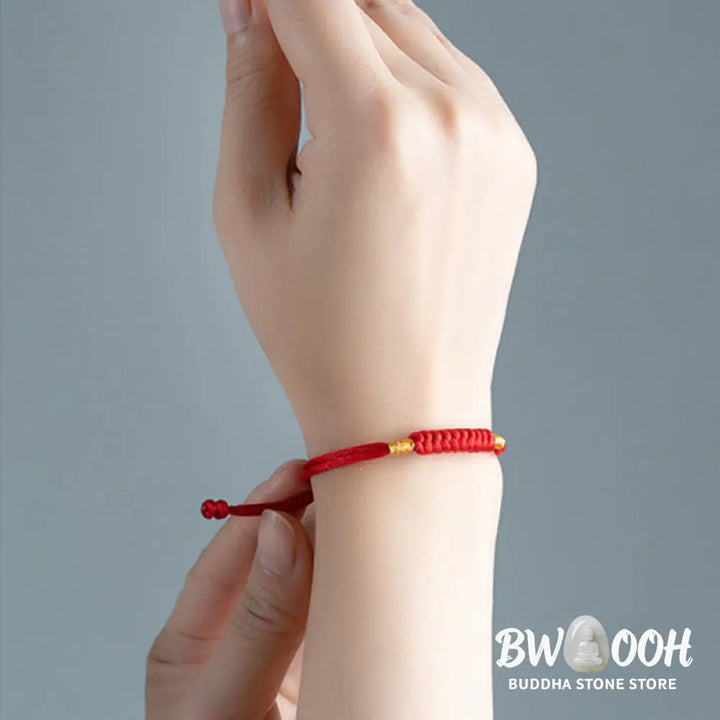 Buddha Stones Handmade Braided Red String Happy Knot Flat Knot Colorful Rope Bracelet - Bracelet