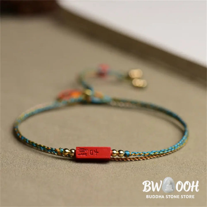 Buddha Stones Handmade Cinnabar As One Wishes Blessing Braid Double Layer Bracelet - BWOOOH - 14-16cm - Bracelet