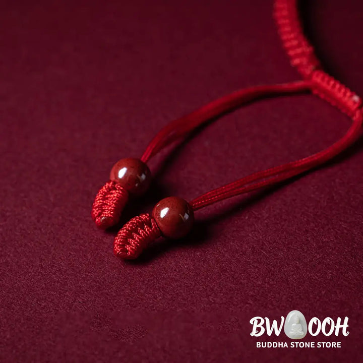 Buddha Stones Handmade Cinnabar Ruyi Handle Fu Character PiXiu Blessing Red String Braided Bracelet - BWOOOH - Bracelet