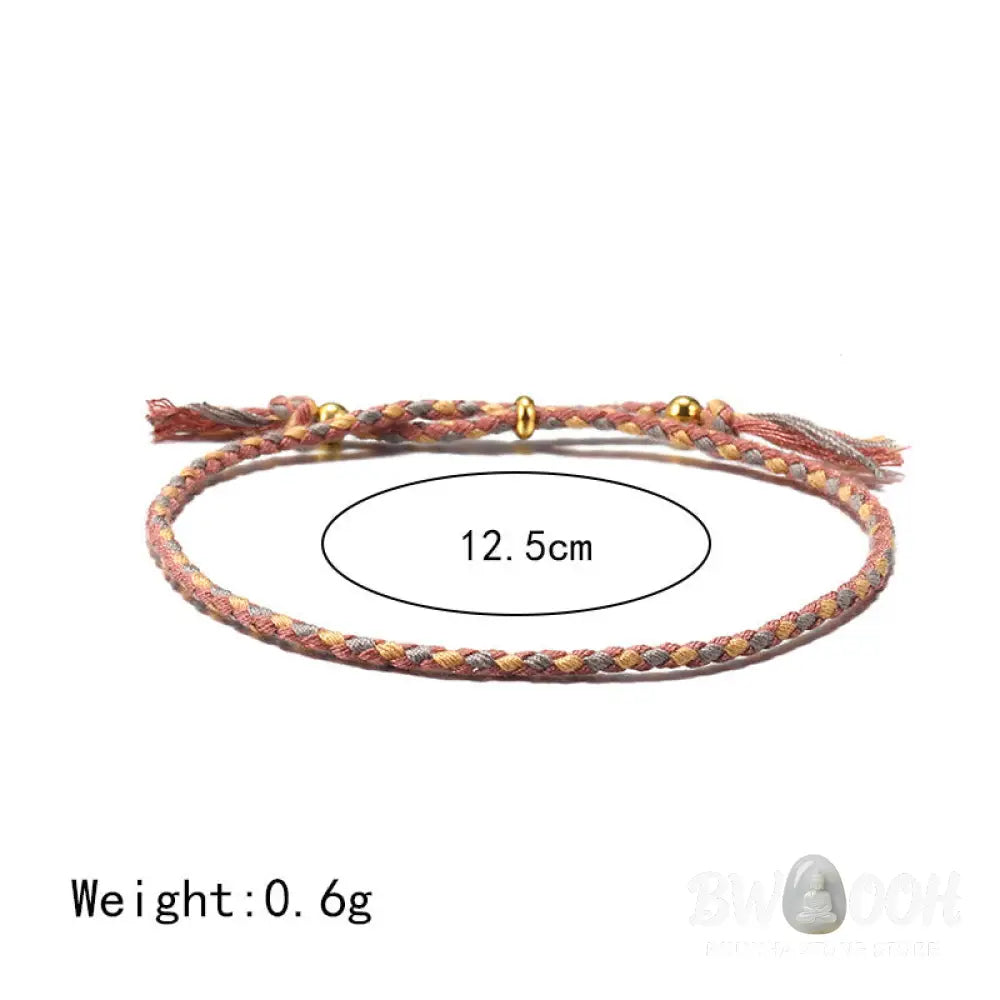 Buddha Stones Handmade Colorful Rope Braided Tassel Adjustable Harmony Bracelet - Bracelet