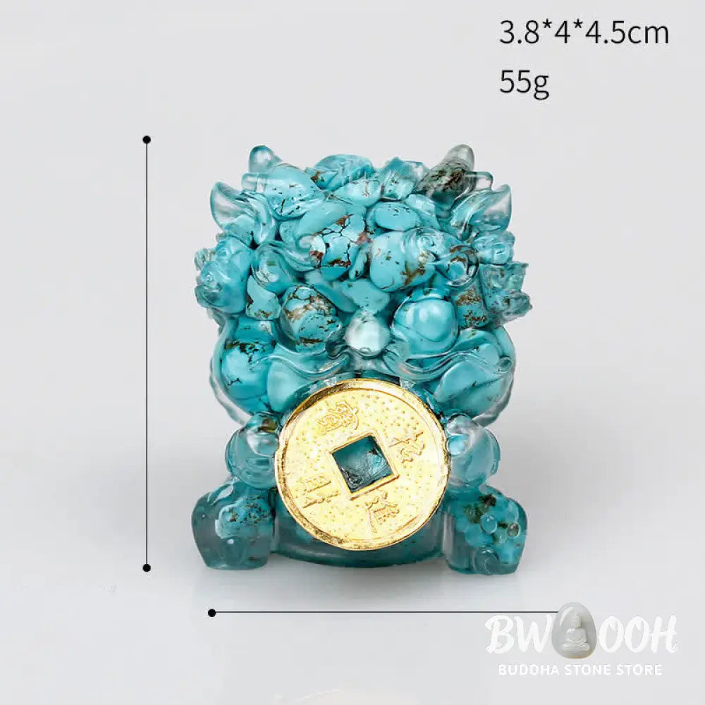 Buddha Stones Handmade Cute PiXiu Gold Coin Crystal Fengshui Energy Wealth Fortune Home Decoration - Decorations