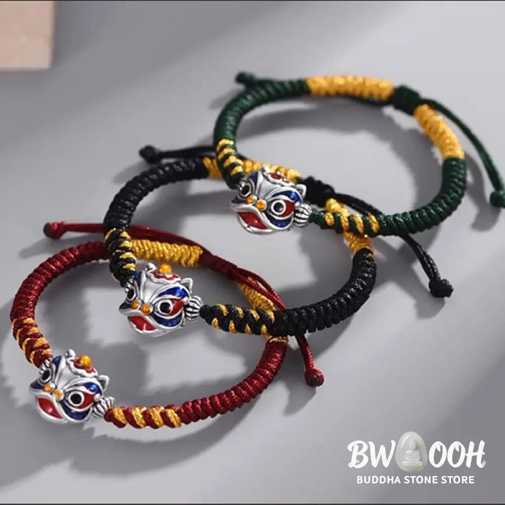 Buddha Stones Handmade Dancing Lion Luck Braided String Bracelet - BWOOOH - Bracelet