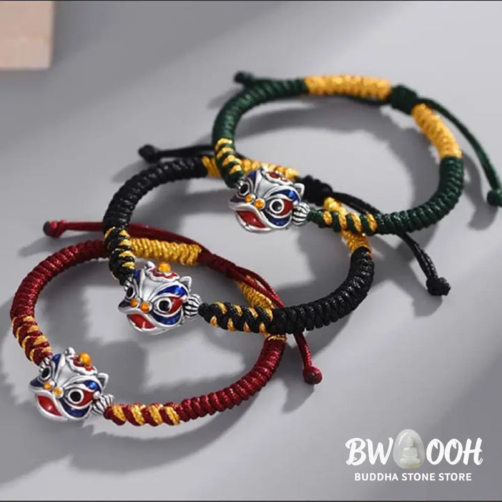 Buddha Stones Handmade Dancing Lion Luck Braided String Bracelet - BWOOOH - Bracelet