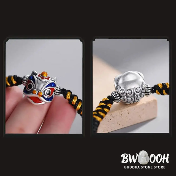 Buddha Stones Handmade Dancing Lion Luck Braided String Bracelet - BWOOOH - Bracelet