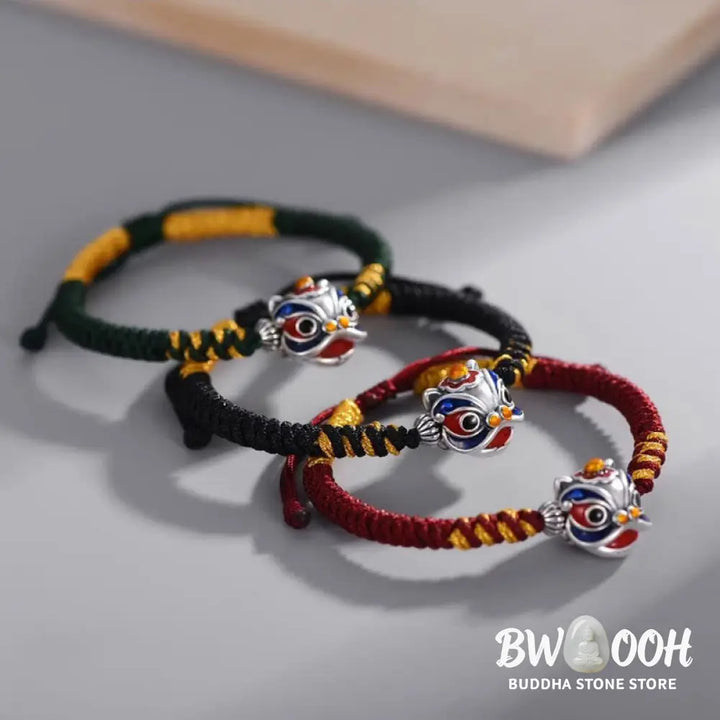 Buddha Stones Handmade Dancing Lion Luck Braided String Bracelet - BWOOOH - Bracelet