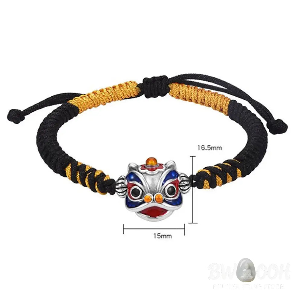 Buddha Stones Handmade Dancing Lion Luck Braided String Bracelet - BWOOOH - Bracelet
