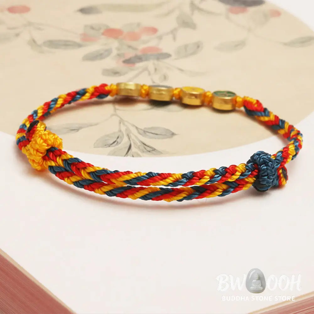 Buddha Stones Handmade Dunhuang Color Thread Peace And Joy Protection Braid String Bracelet - BWOOOH - Bracelet
