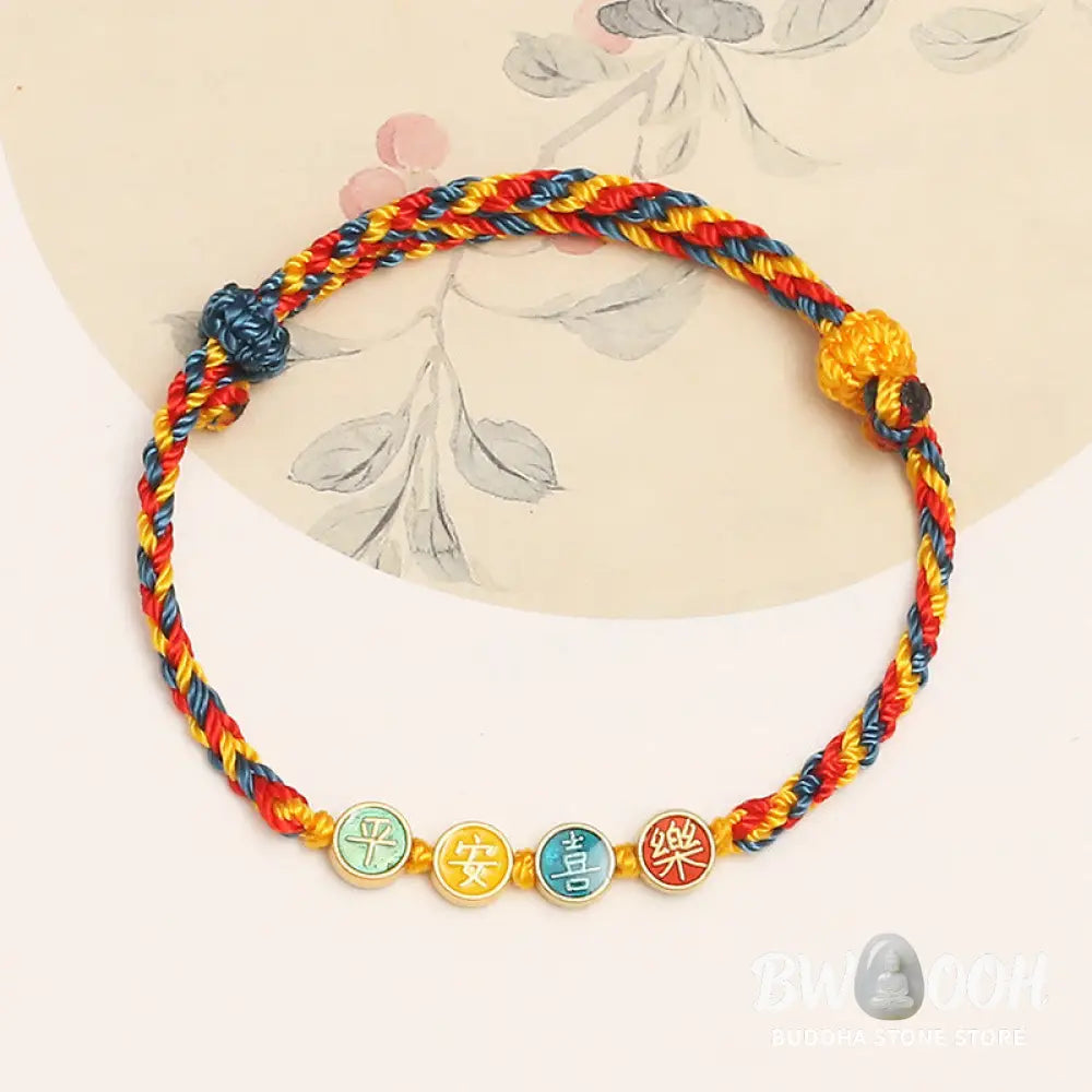 Buddha Stones Handmade Dunhuang Color Thread Peace And Joy Protection Braid String Bracelet - BWOOOH - Bracelet