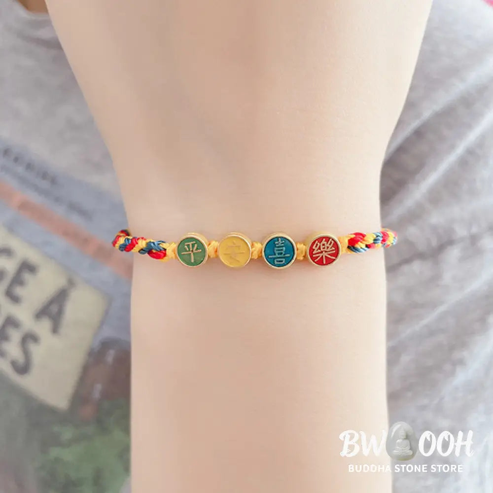 Buddha Stones Handmade Dunhuang Color Thread Peace And Joy Protection Braid String Bracelet - BWOOOH - Bracelet