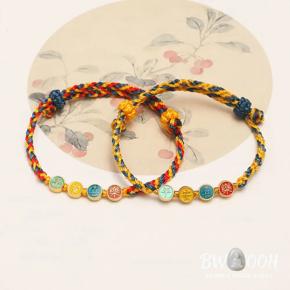 Buddha Stones Handmade Dunhuang Color Thread Peace And Joy Protection Braid String Bracelet - BWOOOH - Bracelet