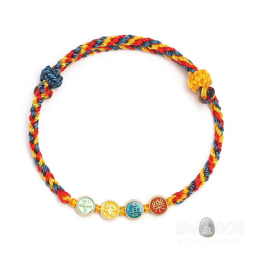 Buddha Stones Handmade Dunhuang Color Thread Peace And Joy Protection Braid String Bracelet - BWOOOH - Bracelet