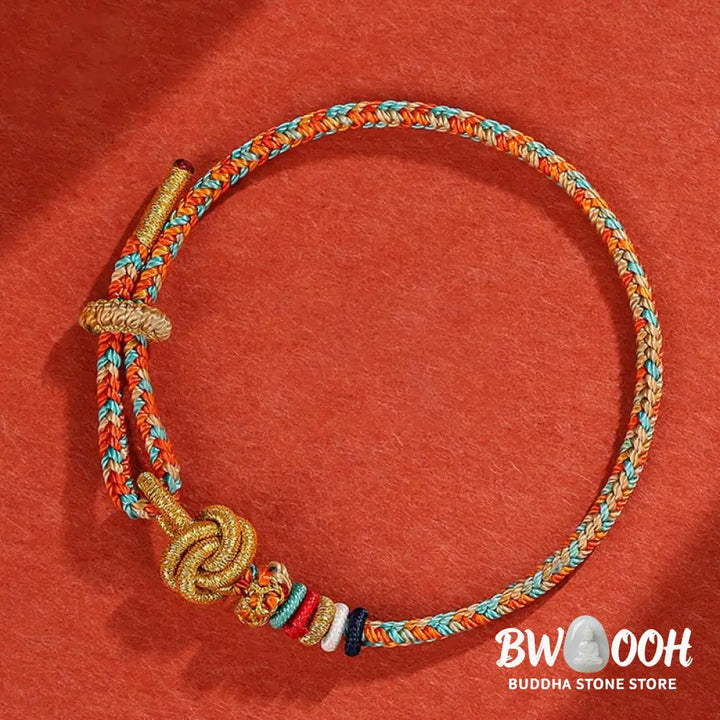 Buddha Stones Handmade Dunhuang Colorful Rope Protection Braid String Bracelet - BWOOOH - Bracelet