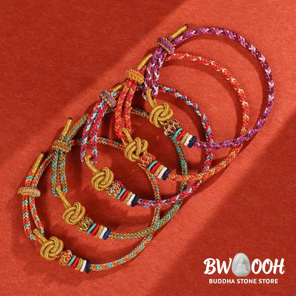 Buddha Stones Handmade Dunhuang Colorful Rope Protection Braid String Bracelet - BWOOOH - Bracelet