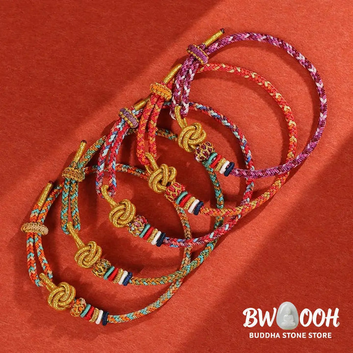 Buddha Stones Handmade Dunhuang Colorful Rope Protection Braid String Bracelet - BWOOOH - Bracelet