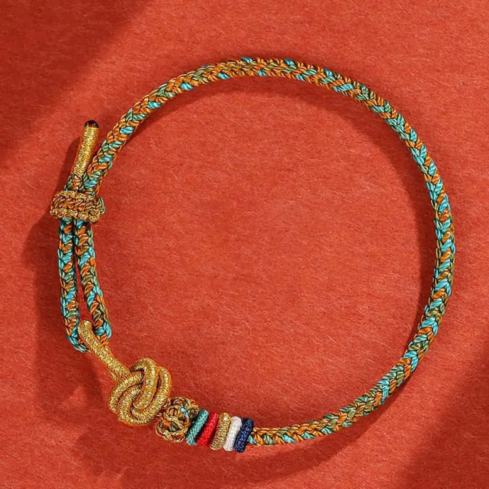 Buddha Stones Handmade Dunhuang Colorful Rope Protection Braid String Bracelet - BWOOOH - A Panorama Of Rivers And