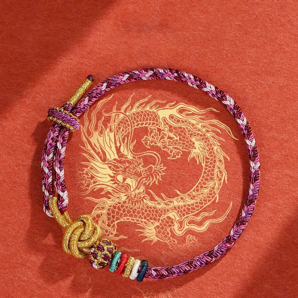 Buddha Stones Handmade Dunhuang Colorful Rope Protection Braid String Bracelet - BWOOOH - Purple Rope(Wrist